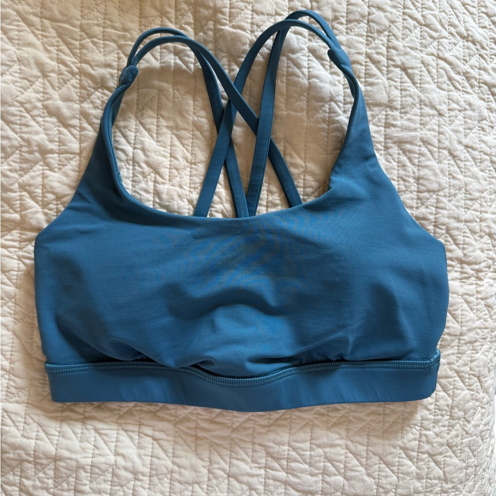 Women's Blue Strappy Sports Bra